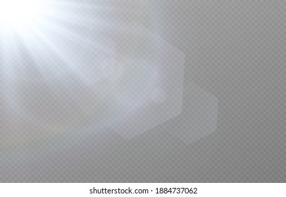 Vector Blue Light With Lens Flares. Sun, Sun Rays, Dawn, Glare From The Sun Png. Explosion Of Blue Light. Blue Flare Png, Glare From Flare Png.