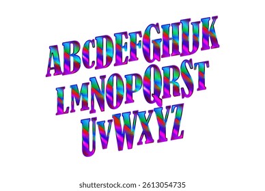 Vector Blue light neon alphabet in dark. Illustration