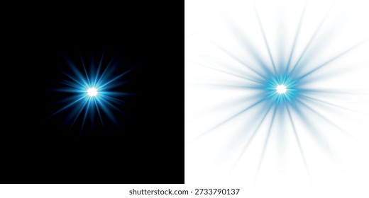 Vector azul claro png. Destello azul de luz. Resplandor de la luz.

