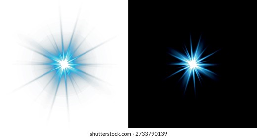 Vector azul claro png. Destello azul de luz. Resplandor de la luz.
