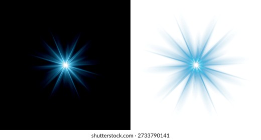 Vector azul claro png. Destello azul de luz. Resplandor de la luz.
