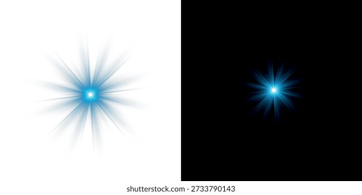 Vector azul claro png. Destello azul de luz. Resplandor de la luz.
