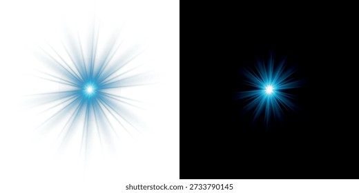 Vector azul claro png. Destello azul de luz. Resplandor de la luz.
