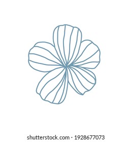 El círculo florido de la línea azul vectorial aislado en fondo blanco. Diseño floral de moda para bodas, tarjetas, invitaciones, postales, saludos, afiches, pegatinas, diseño y decoración.