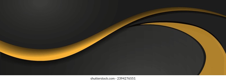 Elemento de curva de fondo de línea azul vectorial con espacio negro para el diseño de texto y mensaje, capas superpuestas