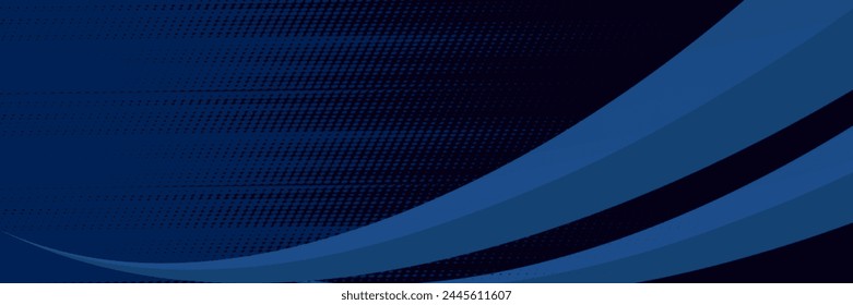 Vector blue line background curve element with black space for text and message design, overlapping layers	
