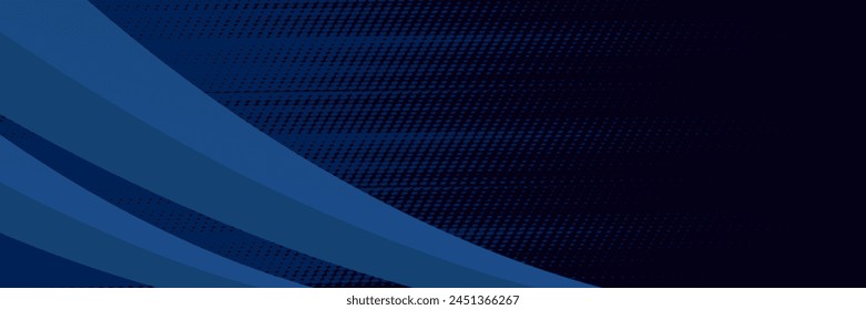 Vector blue line background curve element with black space for text and message design, overlapping layers	
