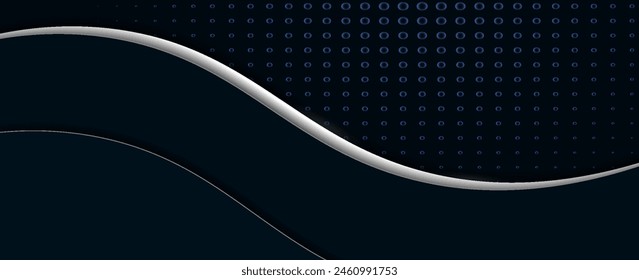 Elemento de curva de fondo de línea azul de Vector con espacio negro para el diseño de texto y mensajes, capas superpuestas