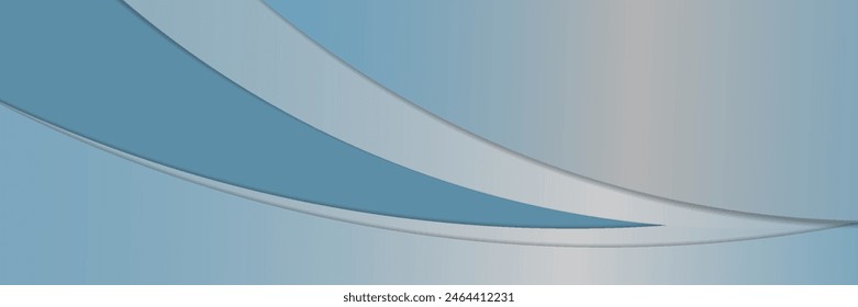 Vector blue line background curve element with black space for text and message design, overlapping layers
