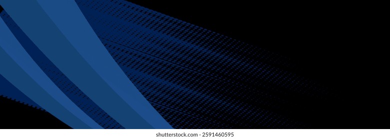 Vector blue line background curve element with black space for text and message design, overlapping layers	.vector
