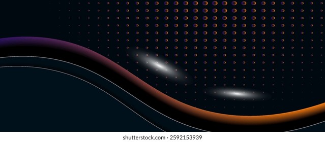 Vector blue line background curve element with black space for text and message design, vector