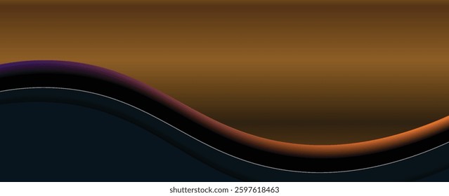 Vector blue line background curve element with black space for text and message design, 