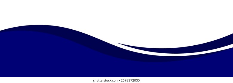 Vector blue line background curve element with white space for text and message design, overlapping layers, vector