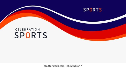 Vector blue line background curve element with white space for sports design, overlapping layers. Eps10