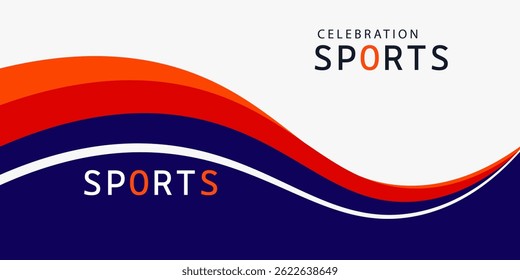 Vector blue line background curve element with white space for sports design, overlapping layers. Eps10