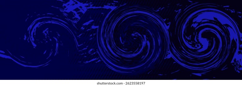 Vector blue line background curve element with black space for text and message design, overlapping layers	
