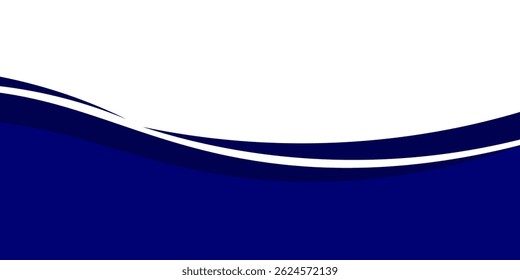 Vector blue line background curve element with white space for text and message design, overlapping layers, vector