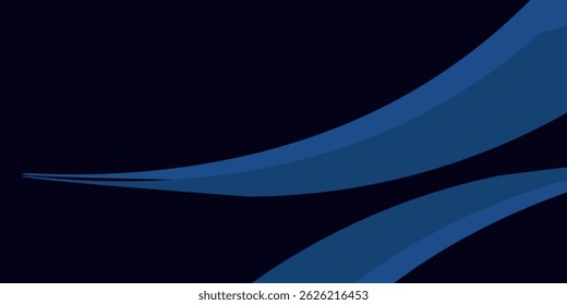 Elemento de curva de plano de fundo de linha azul vetorial com espaço preto para design de texto e mensagem, camadas sobrepostas	
