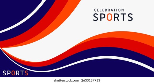 Vector blue line background curve element with white space for sports design, overlapping layers. Eps10