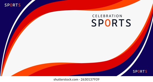 Vector blue line background curve element with white space for sports design, overlapping layers. Eps10