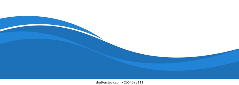Elemento de curva de fondo de línea azul de Vector con espacio en blanco para el diseño de texto y mensajes, capas superpuestas, Vector