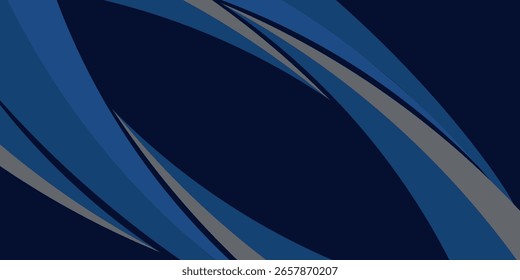 Elemento de curva de fondo de línea azul de Vector con espacio negro para el diseño de texto y mensajes, capas superpuestas