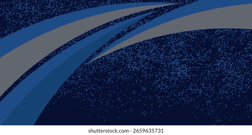 Vector blue line background curve element with black space for text and message design, overlapping layers