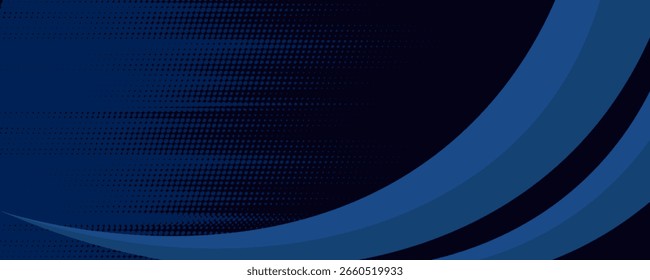 Elemento de curva de fondo de línea azul Vector con espacio negro para diseño de texto y mensajes, textura de puntos.