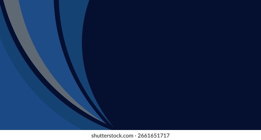 Elemento de curva de fondo de línea azul de Vector con espacio negro para el diseño de texto y mensajes, capas superpuestas	