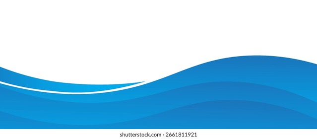 Elemento de curva de fondo de línea azul de Vector con espacio en blanco para el diseño de texto y mensajes, capas superpuestas, Vector