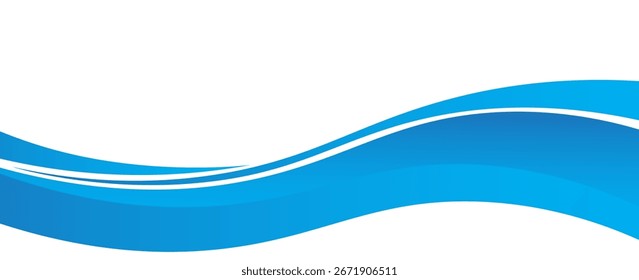 Elemento de curva de plano de fundo de linha azul vetorial com espaço em branco para design de texto e mensagem, camadas sobrepostas, Vetor