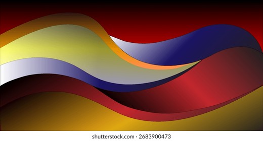 Elemento de curva de fondo de línea azul de Vector con espacio negro para el diseño de texto y mensajes, capas superpuestas	
