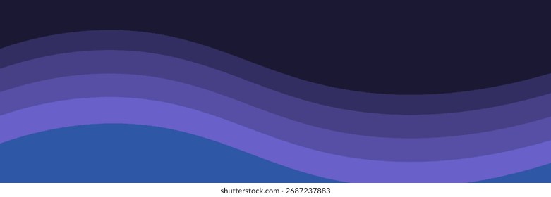 Vector blue line background curve element with black space for text and message design, overlapping layers	
