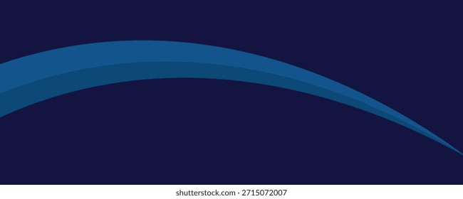 Vector blue line background curve element with black space for text and message design, overlapping layers	
