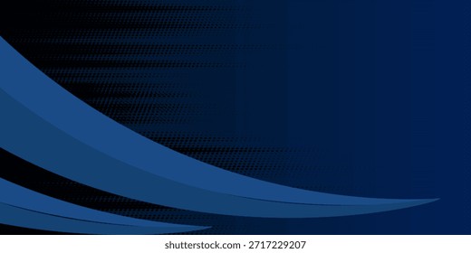 Elemento de curva de fondo de línea azul de Vector con espacio negro para el diseño de texto y mensajes, capas superpuestas