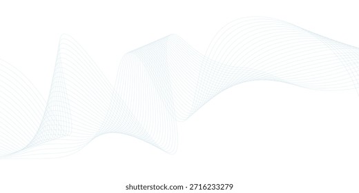 Onda de línea azul de Vector y arte abstracto de fondo blanco