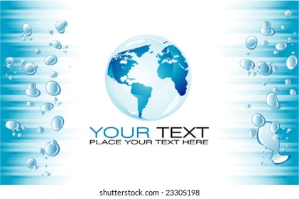 VECTOR Blue lines and bubble abstract background for brochure