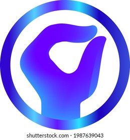 Vektorblaues Logo-Design auf weißem Hintergrund 