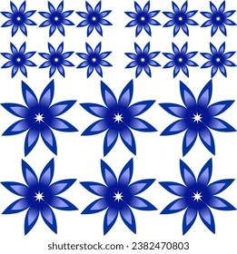 Vector blue lotus with various variations