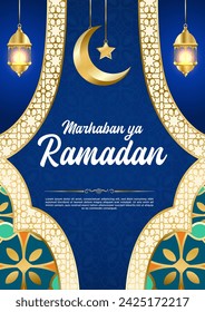 Vector Blue Luxury Ramadan Kareem Poster-Vorlage