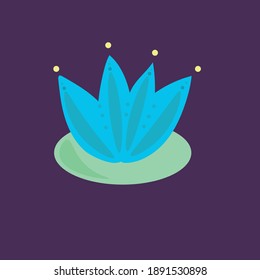 Vector of blue magic flower lilla 