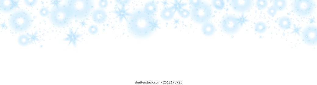 Vector azul resplandor mágico. Textura espumosa. Navidades ligeras. Luz de destello. Sendero luminoso. Polvo luminoso azul y brillos sobre fondo transparente. Ilustración vectorial EPS 10