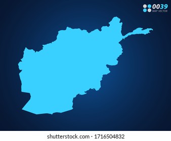 Vector Blue map of Afghanistan