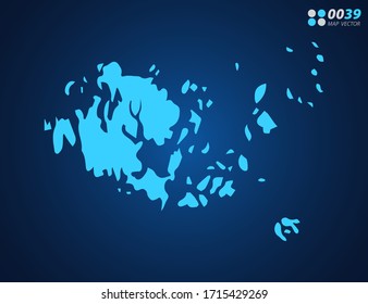 Vector Blue map of Aland Islands