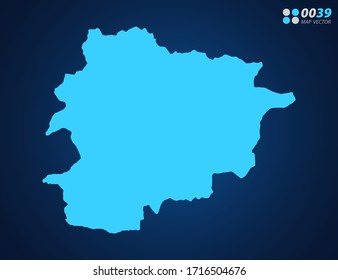 Vector Blue map of Andorra