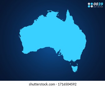 Vector Blue map of Australia