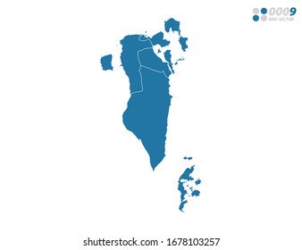 Vector blue of map Bahrain.