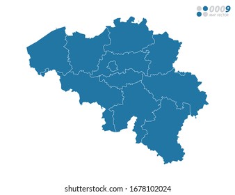 Vector blue of map Belgium.