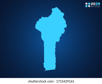 Vector Blue map of Benin