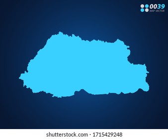 Vector Blue map of Bhutan